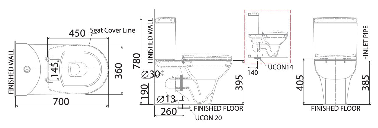 CLAYTAN WALL WASH BASIN DIMENSION