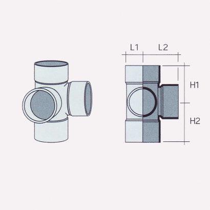 Besstem UPVC Rainwater Fittings Series 2 Way 91° Angle Boss Pipe