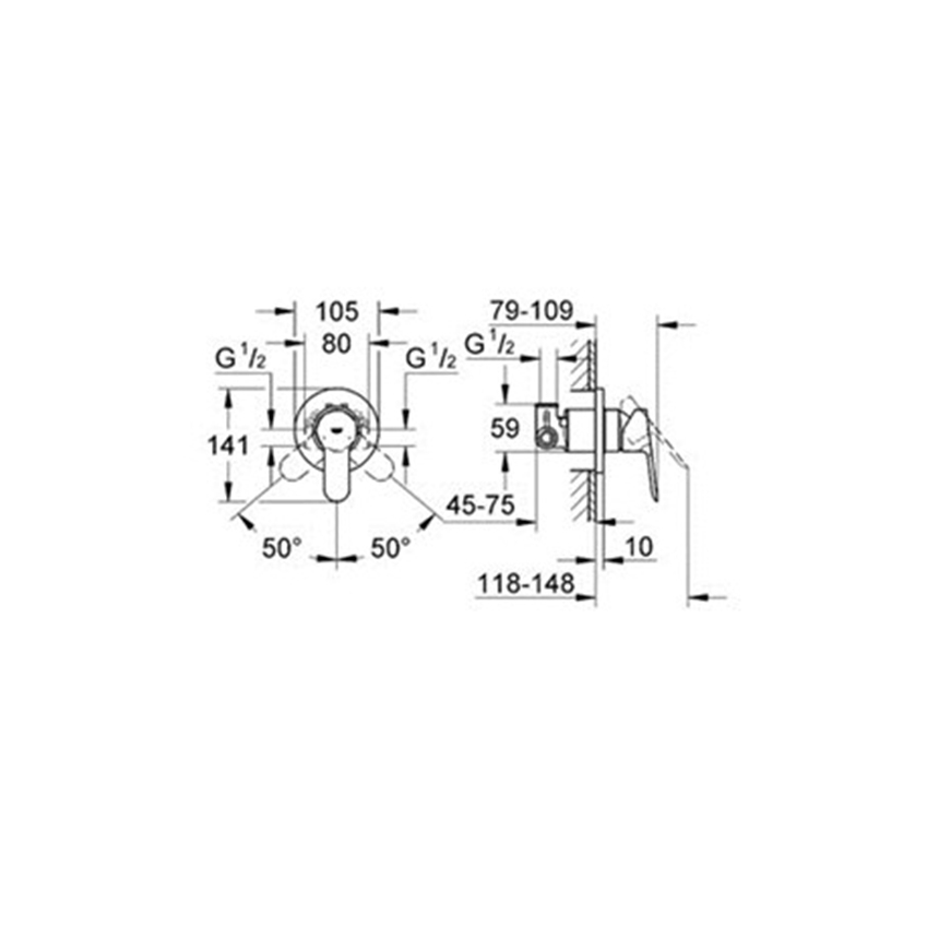 Grohe BauEdge Concealed Shower Mixer Series 29040000 Plumbing Supplier Malaysia
