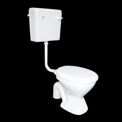 Goldolphin Washdown WC complete with Low Level Plastic Cistern and Lever Handle GDWC2000LLLH